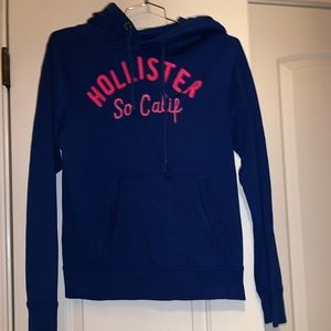 Pink and blue hollister hoodie.